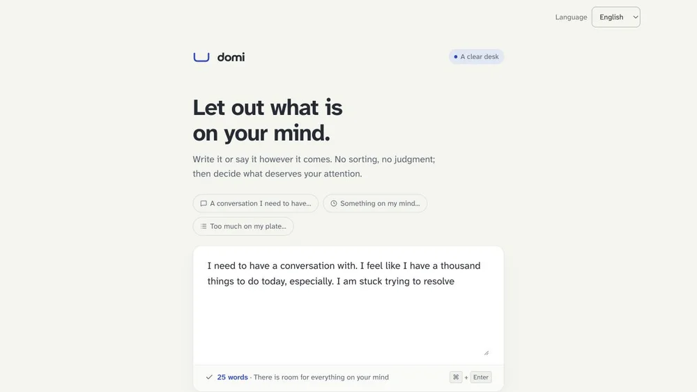 Domi interface from the original project gallery